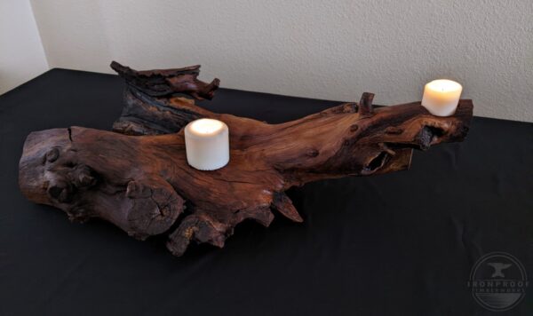 Custom Applewood Trunk Table Centerpiece - Ironproof Timberworks