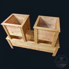 46 & 16 Inch Cedar Planter Flower Box Combo Kit Front - IRONPROOFTIMBERWORKS.com