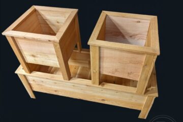 46 & 16 Inch Cedar Planter Flower Box Combo Kit Front - IRONPROOFTIMBERWORKS.com