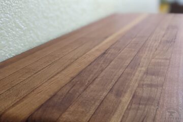 Cherry Butcher Chop Block Top Console Table with Steel Legs - IRONPROOFTIMBERWORKS.com