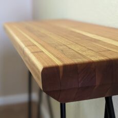 Cherry Butcher Chop Block Top Console Table with Steel Legs - IRONPROOFTIMBERWORKS.com