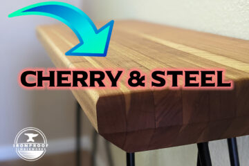 Thick Cherry Butcher Block & Solid Steel Console Table - IRONPROOFTIMBERWORKS.com