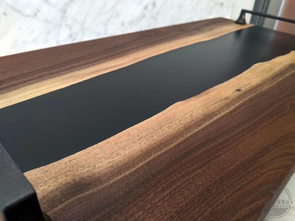 Walnut & Black Epoxy Serving Tray - Ironproof Timberworks