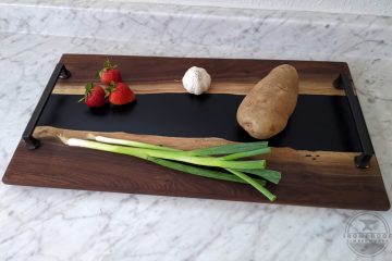 Walnut & Black Epoxy Serving Tray - Ironproof Timberworks