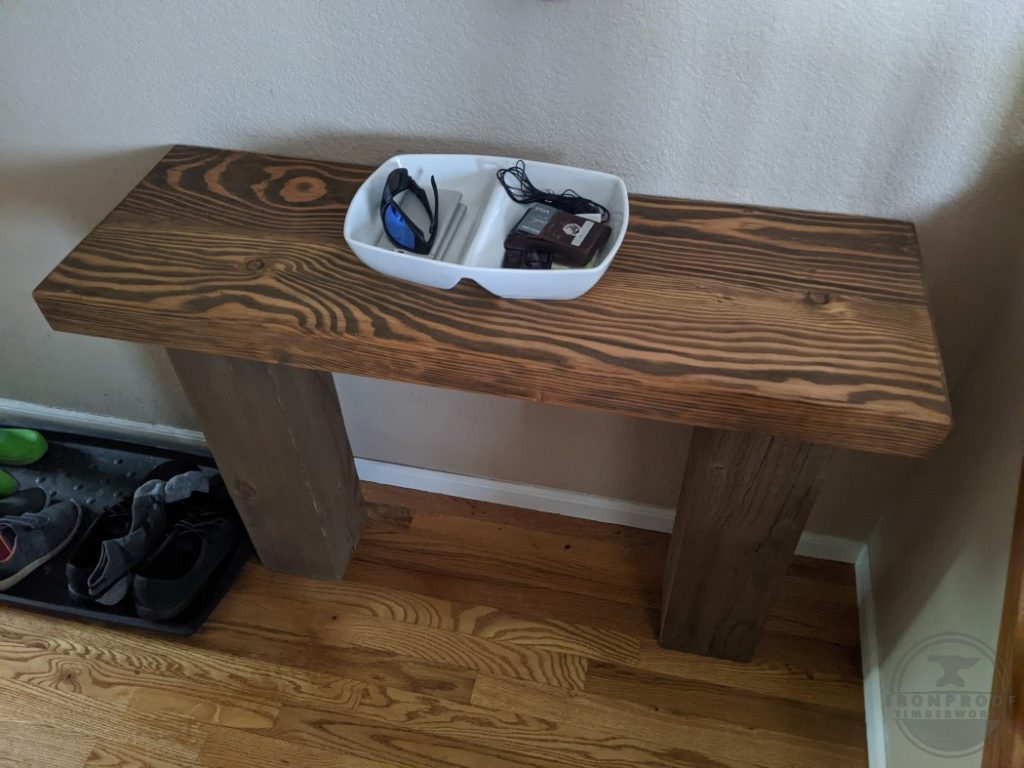 Thick pine beam console entry table (10)