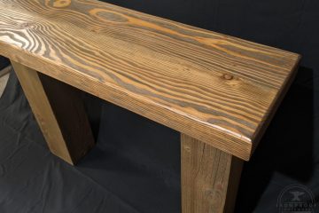 Thick pine beam console entry table - Ironproof Timberworks