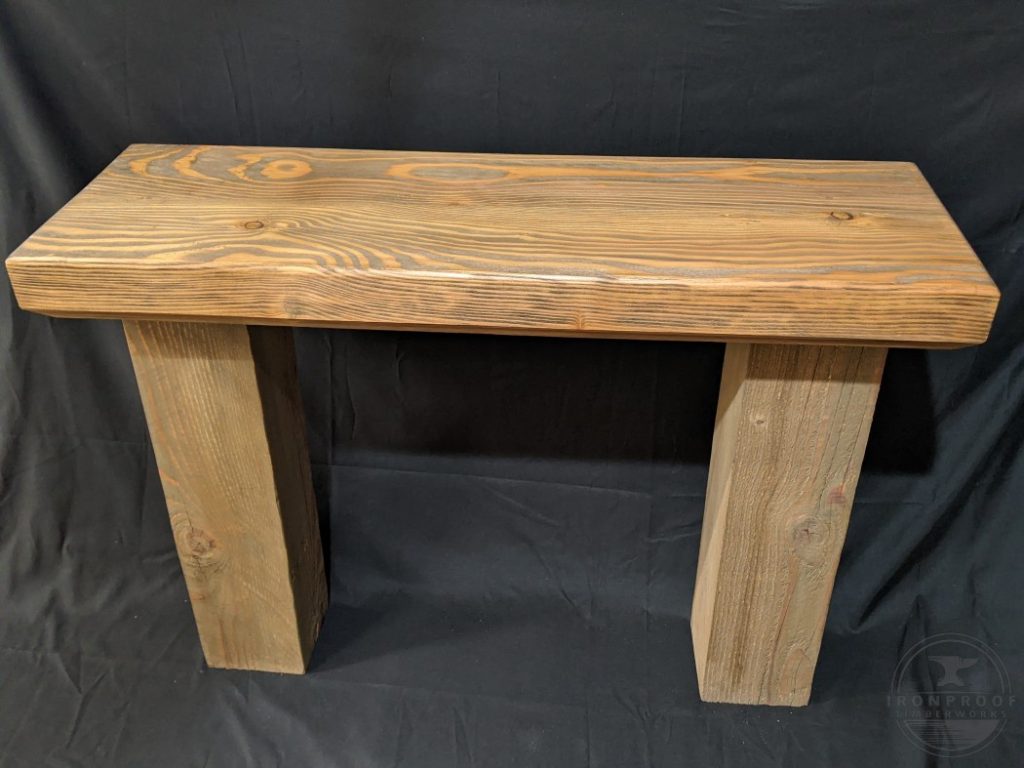 Thick pine beam console entry table (4)
